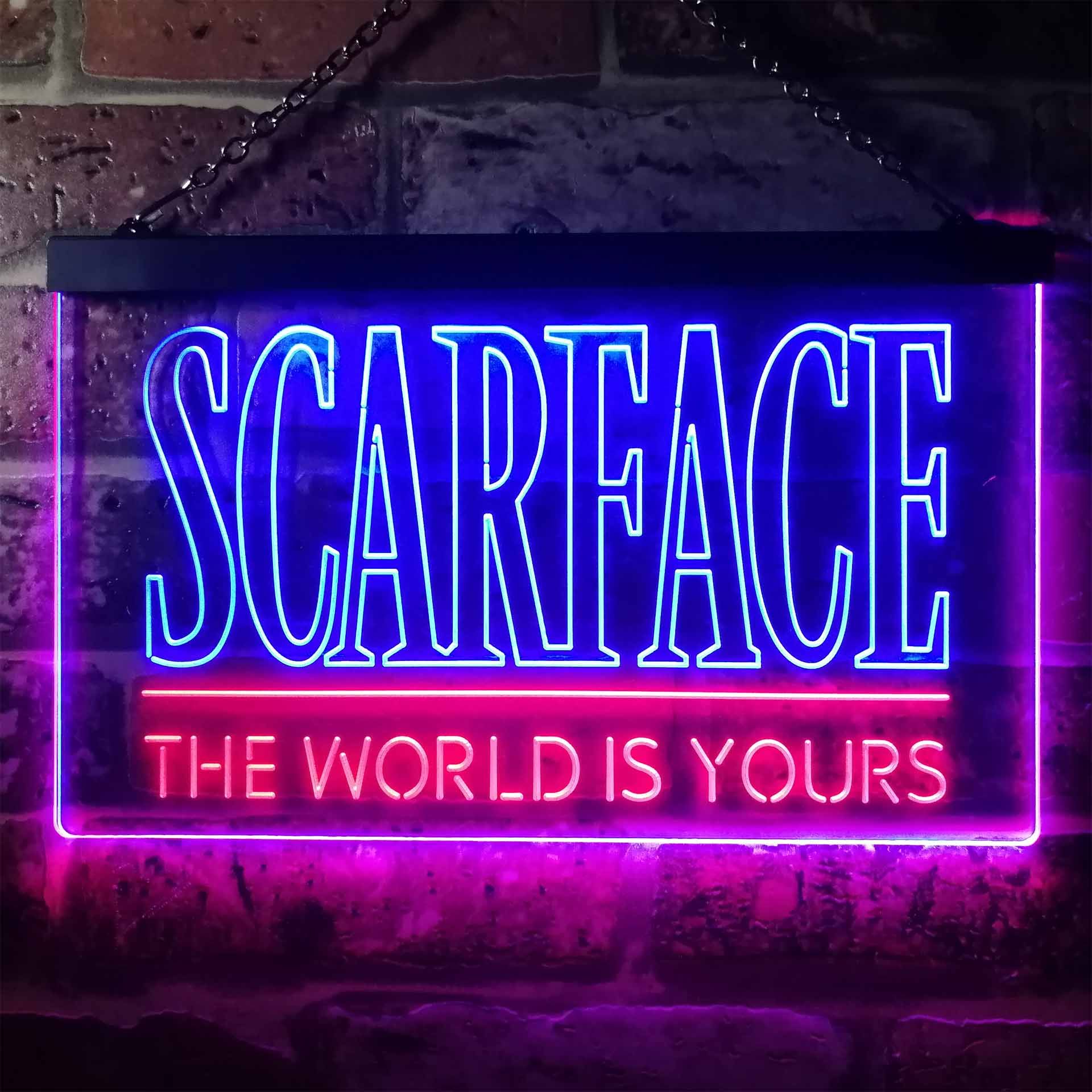 Scarface The World Is Yours Dual LED Neon Light Sign